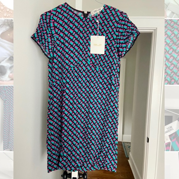 DVF Chain Link Print Carlotta Dress - Picture 1 of 5